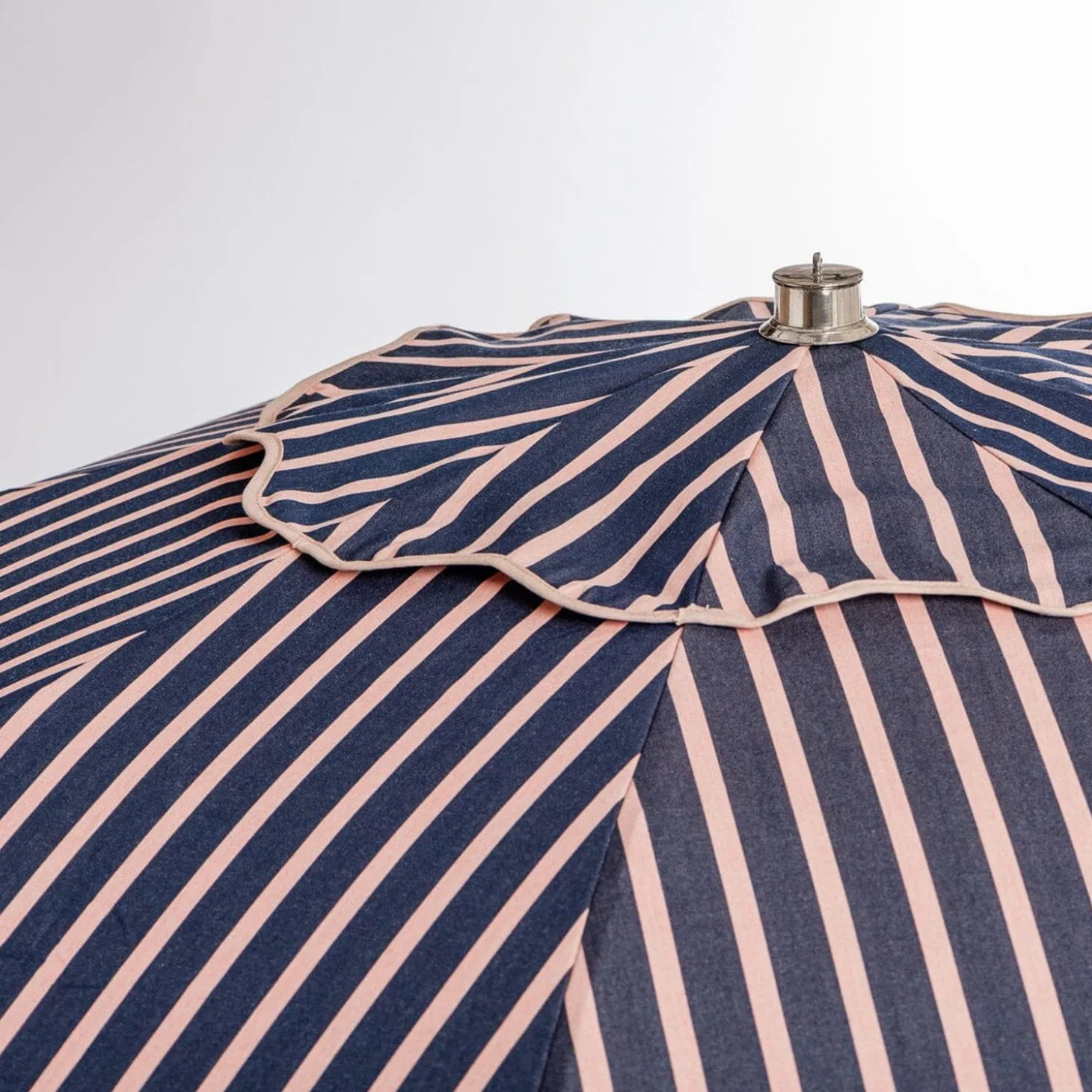 The Club Umbrella - Monaco Navy And Pink Stripe