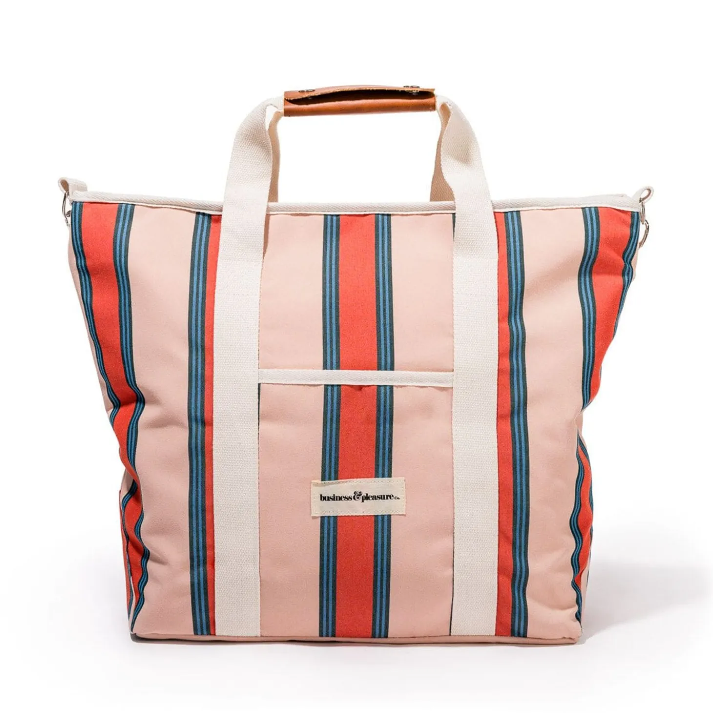The Cooler Tote Bag - Bistro Dusty Pink Stripe