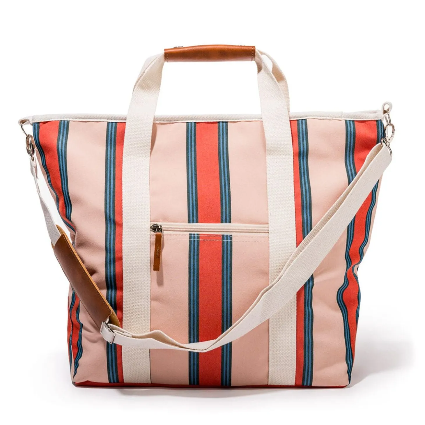 The Cooler Tote Bag - Bistro Dusty Pink Stripe