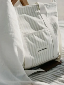 The Cooler Tote Bag - Lauren'S Sage Stripe