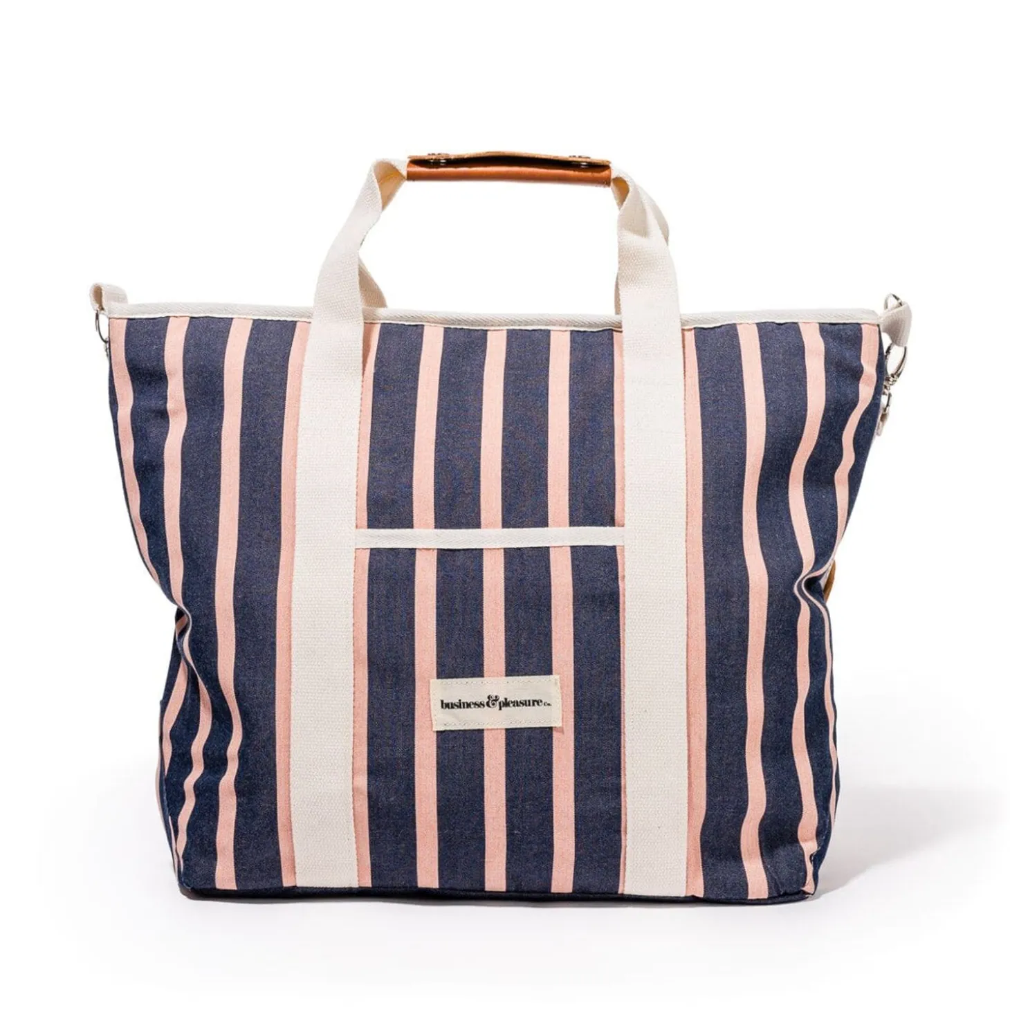 The Cooler Tote Bag - Monaco Navy And Pink Stripe