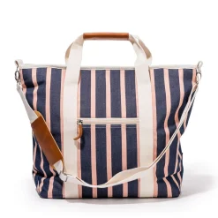 The Cooler Tote Bag - Monaco Navy And Pink Stripe