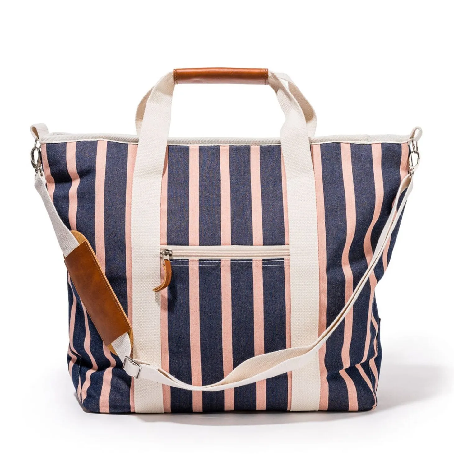 The Cooler Tote Bag - Monaco Navy And Pink Stripe