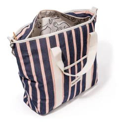The Cooler Tote Bag - Monaco Navy And Pink Stripe