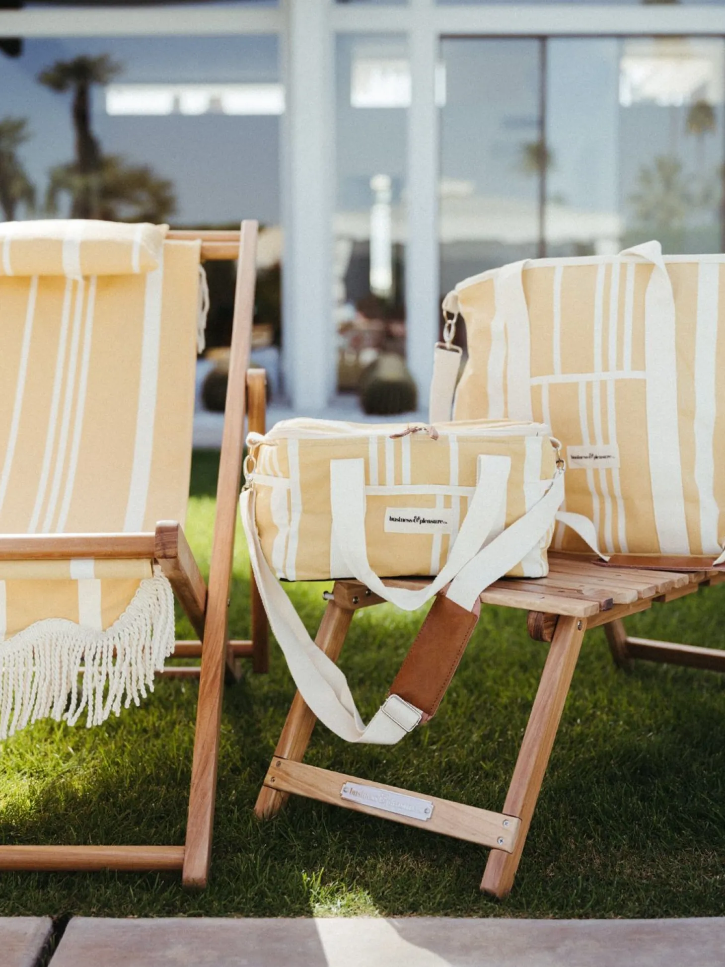 The Cooler Tote Bag - Vintage Yellow Stripe