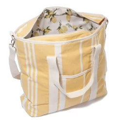 The Cooler Tote Bag - Vintage Yellow Stripe