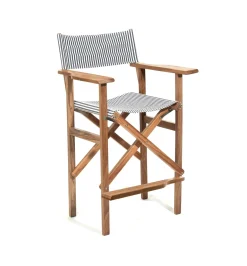The Directors Chair - Bar Height - Lauren'S Navy Stripe