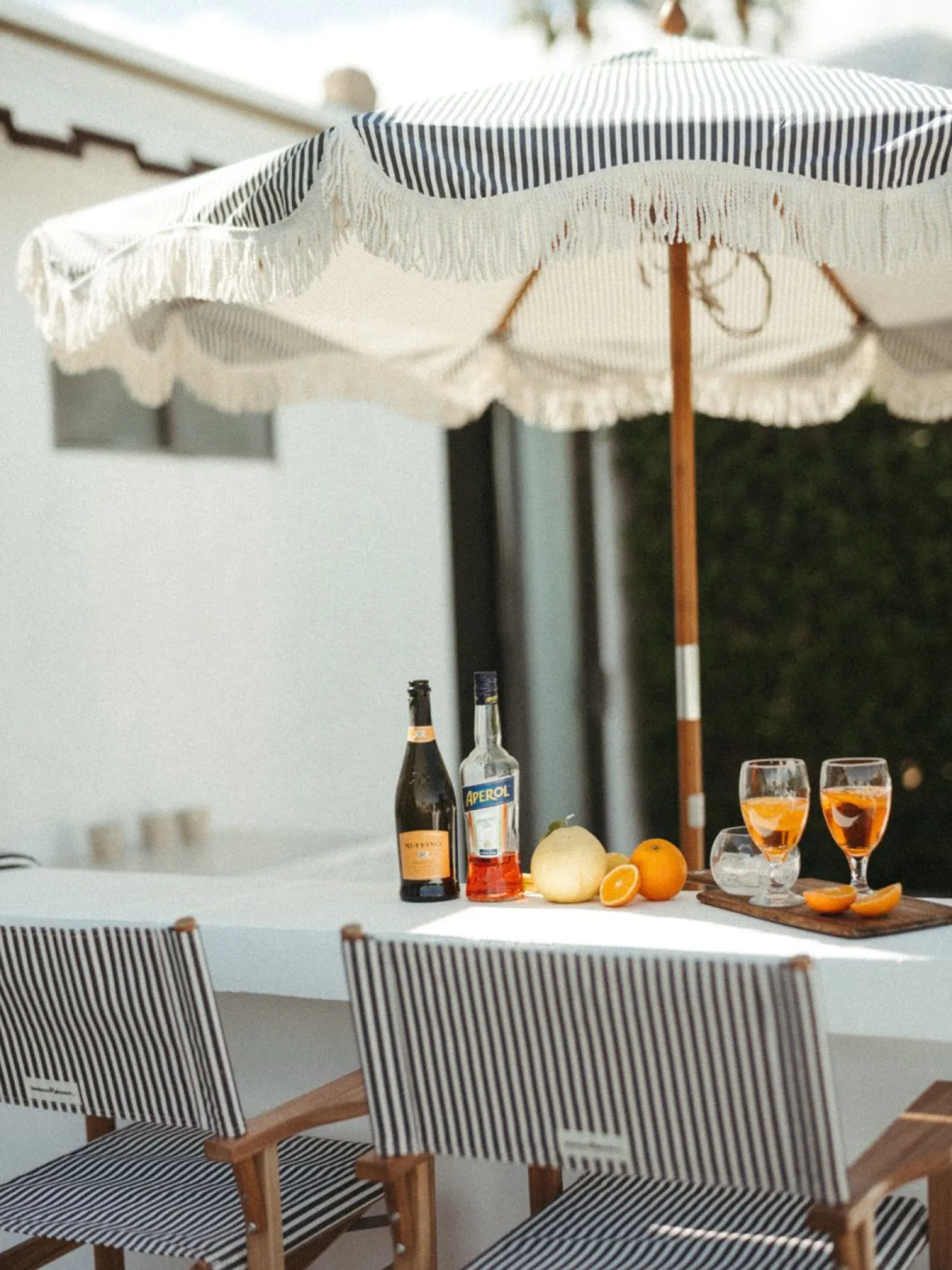 The Directors Chair - Bar Height - Lauren'S Navy Stripe