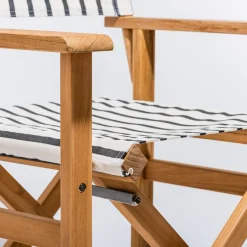 The Directors Chair - Table Height - Monaco Black Stripe