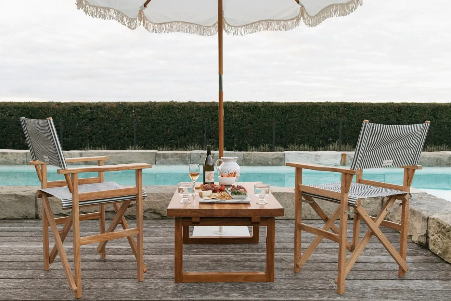 The Directors Chair - Table Height - Lauren'S Navy Stripe