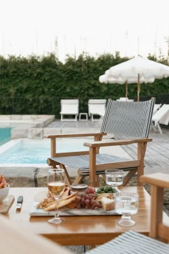 The Directors Chair - Table Height - Lauren'S Navy Stripe