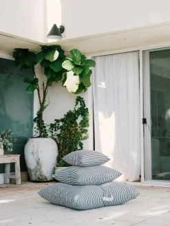 The Euro Throw Pillow - Lauren'S Navy Stripe