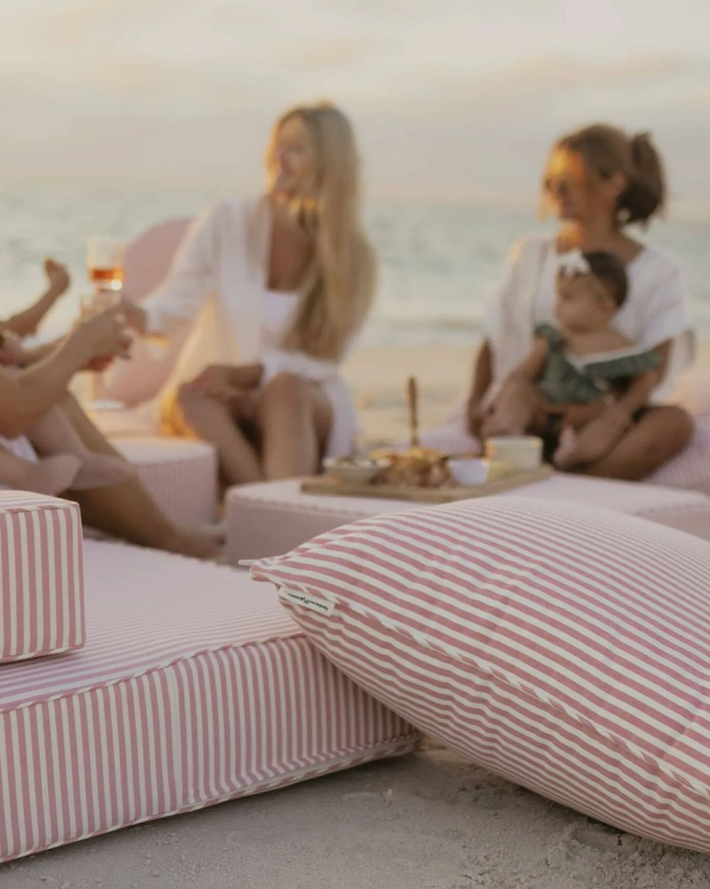 The Euro Throw Pillow - Lauren'S Pink Stripe