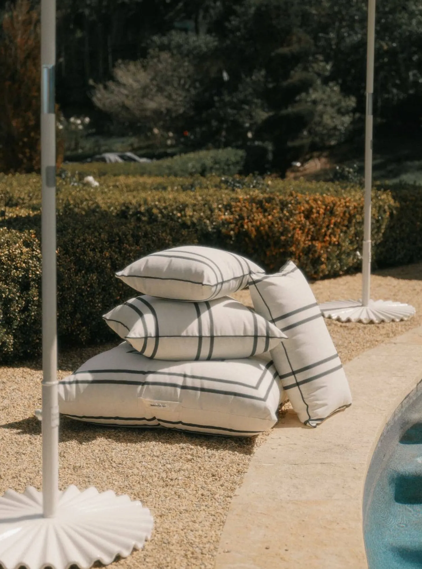 The Euro Throw Pillow - Malibu Black Stripe