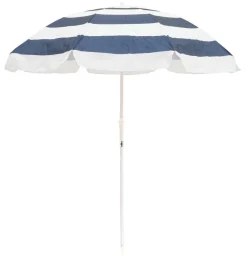 The Family Beach Umbrella - Navy Capri Stripe