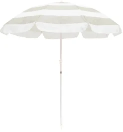 The Family Beach Umbrella - Sage Capri Stripe