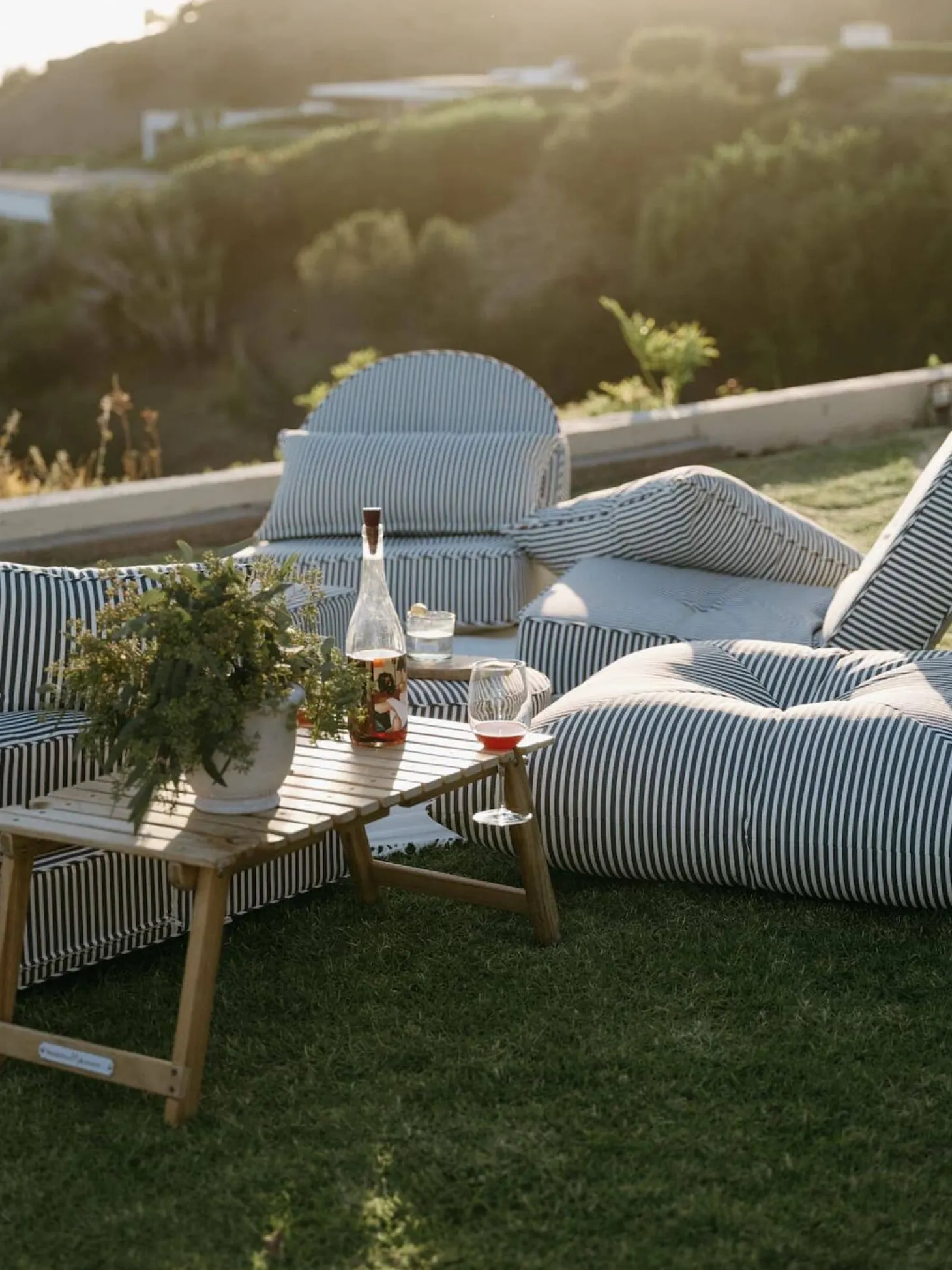 The Floor Pillow - Lauren'S Navy Stripe