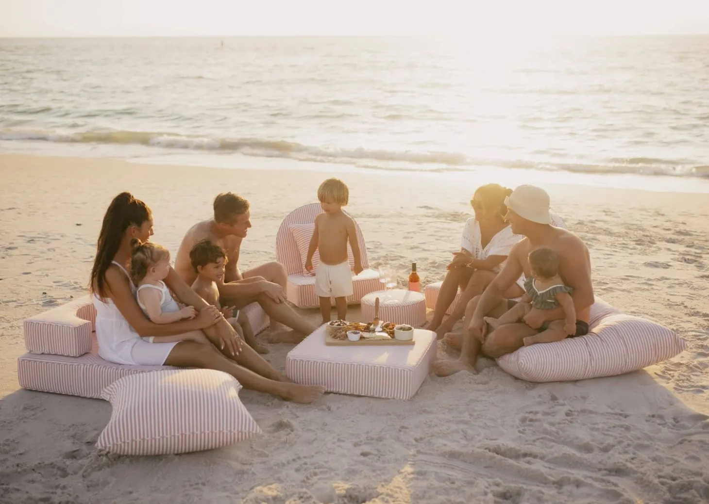 The Floor Pillow - Lauren'S Pink Stripe