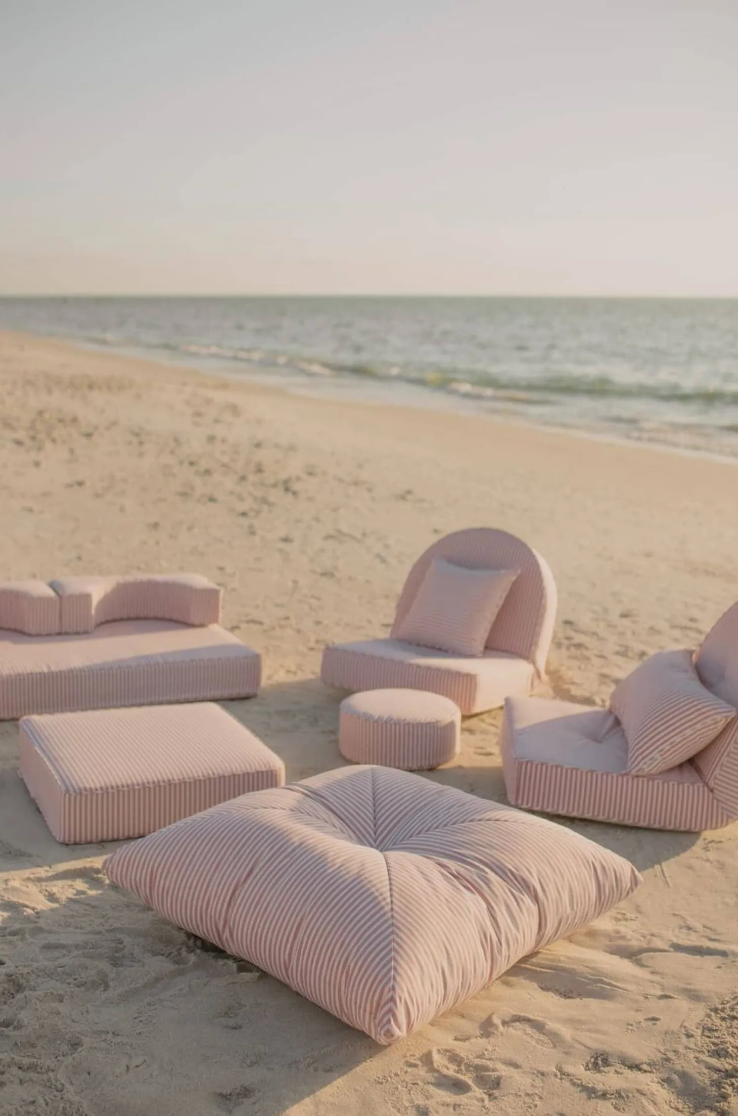 The Floor Pillow - Lauren'S Pink Stripe