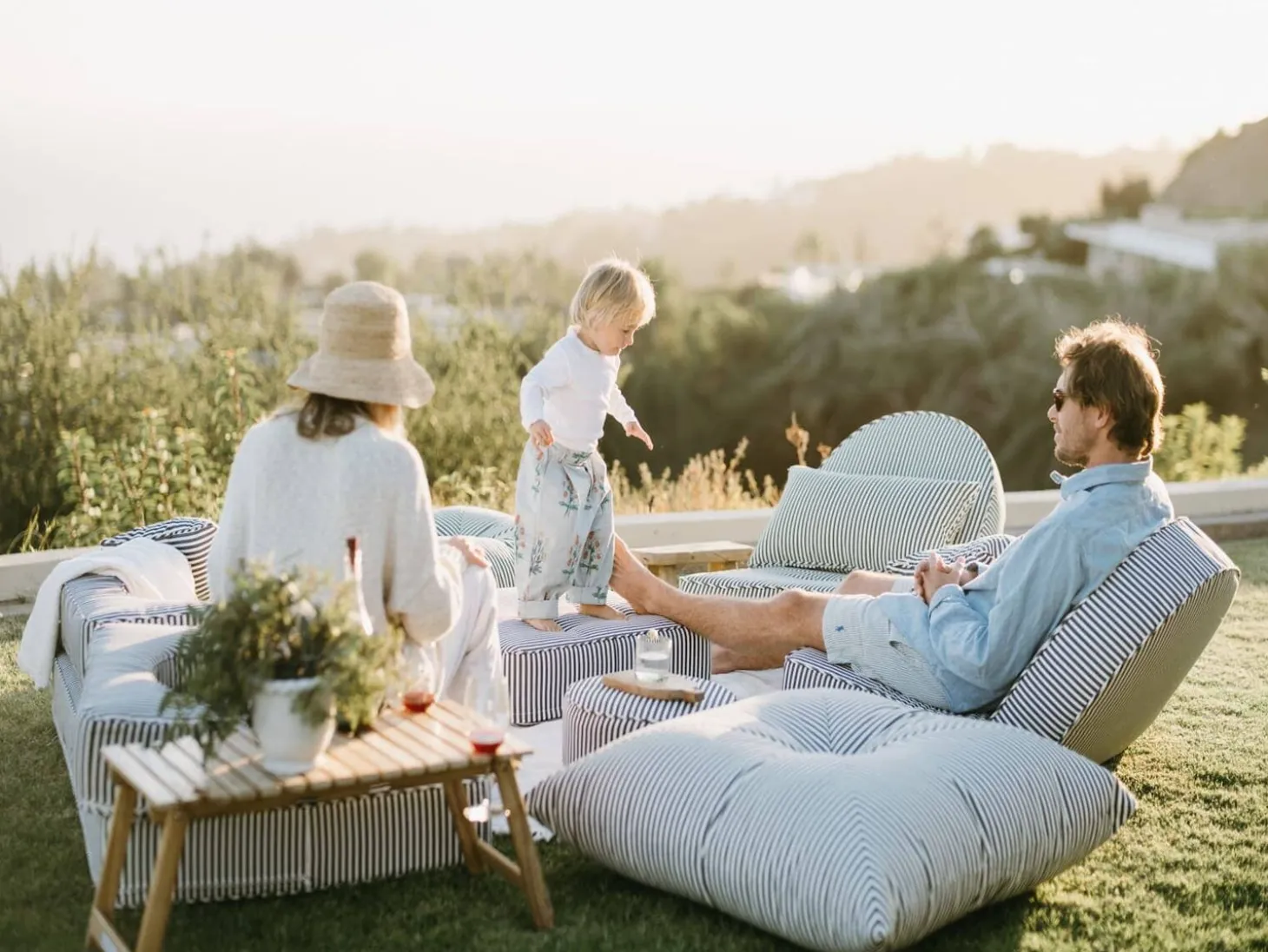 The Floor Pillow - Lauren'S Navy Stripe