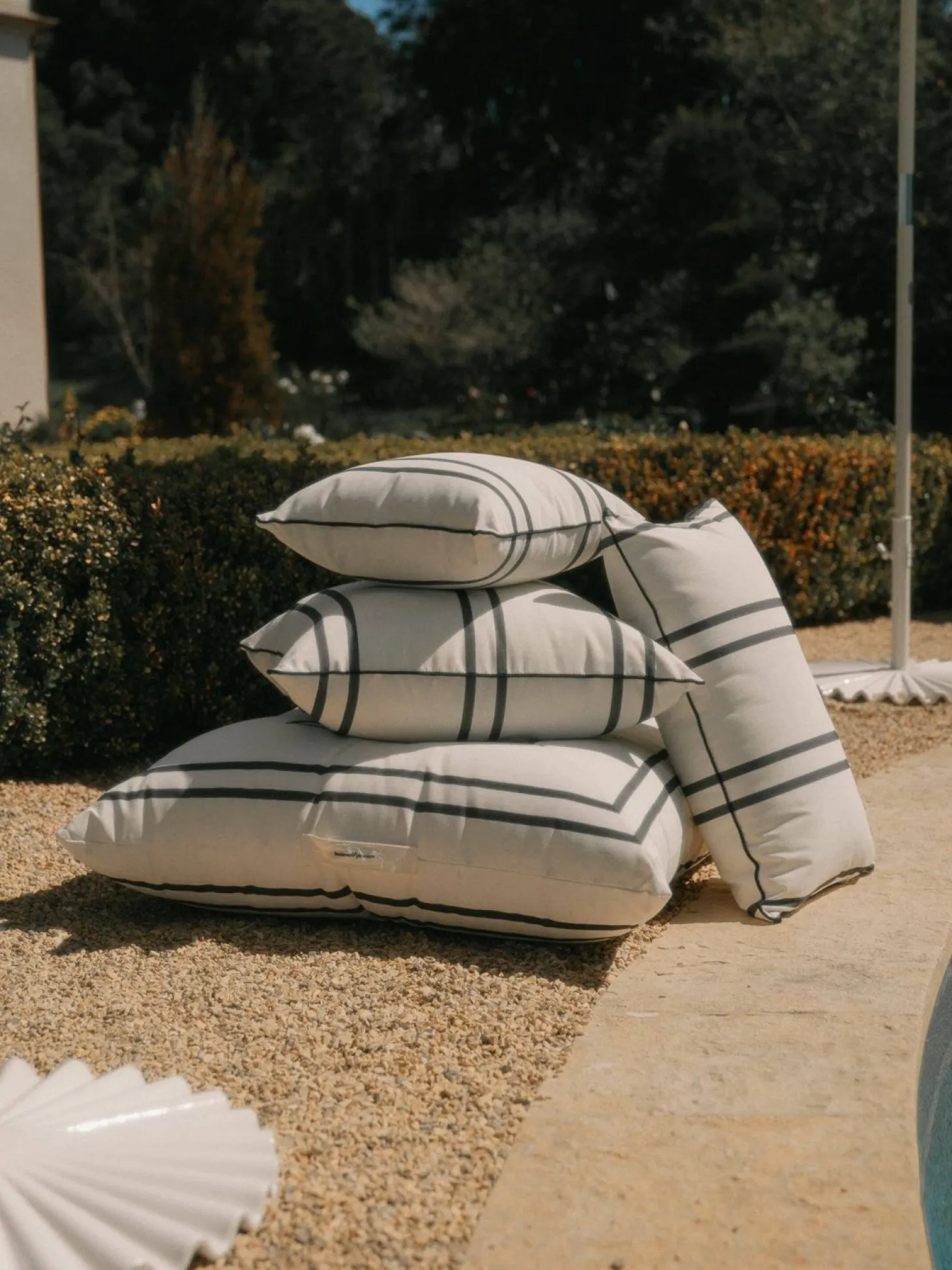 The Floor Pillow - Malibu Black Stripe