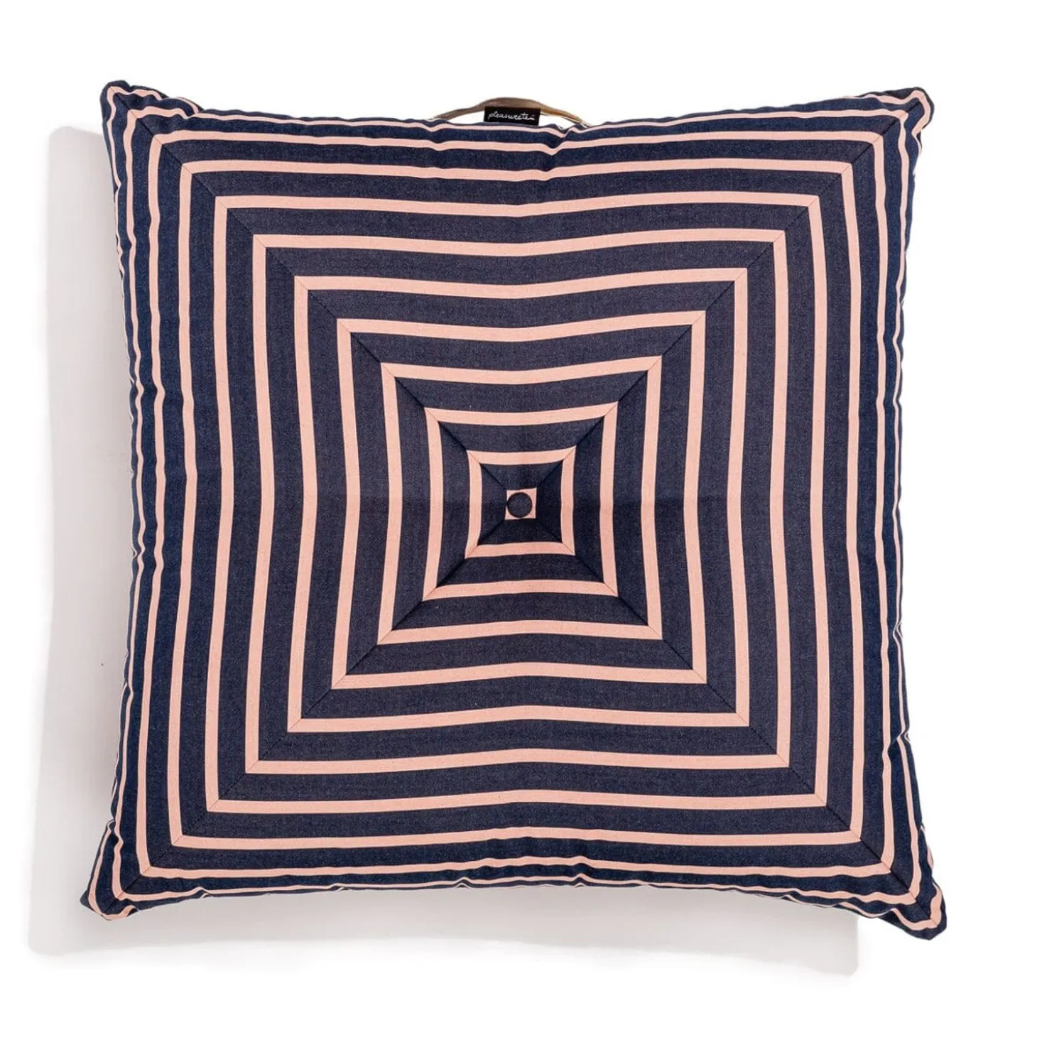 The Floor Pillow - Monaco Navy And Pink Stripe