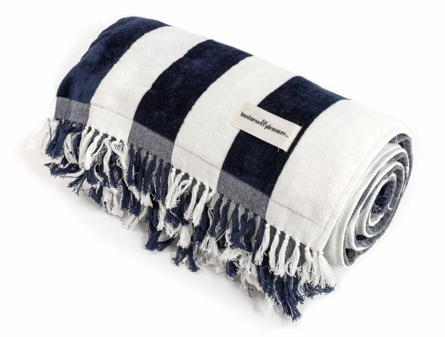 The Holiday Beach Blanket - Navy Capri Stripe