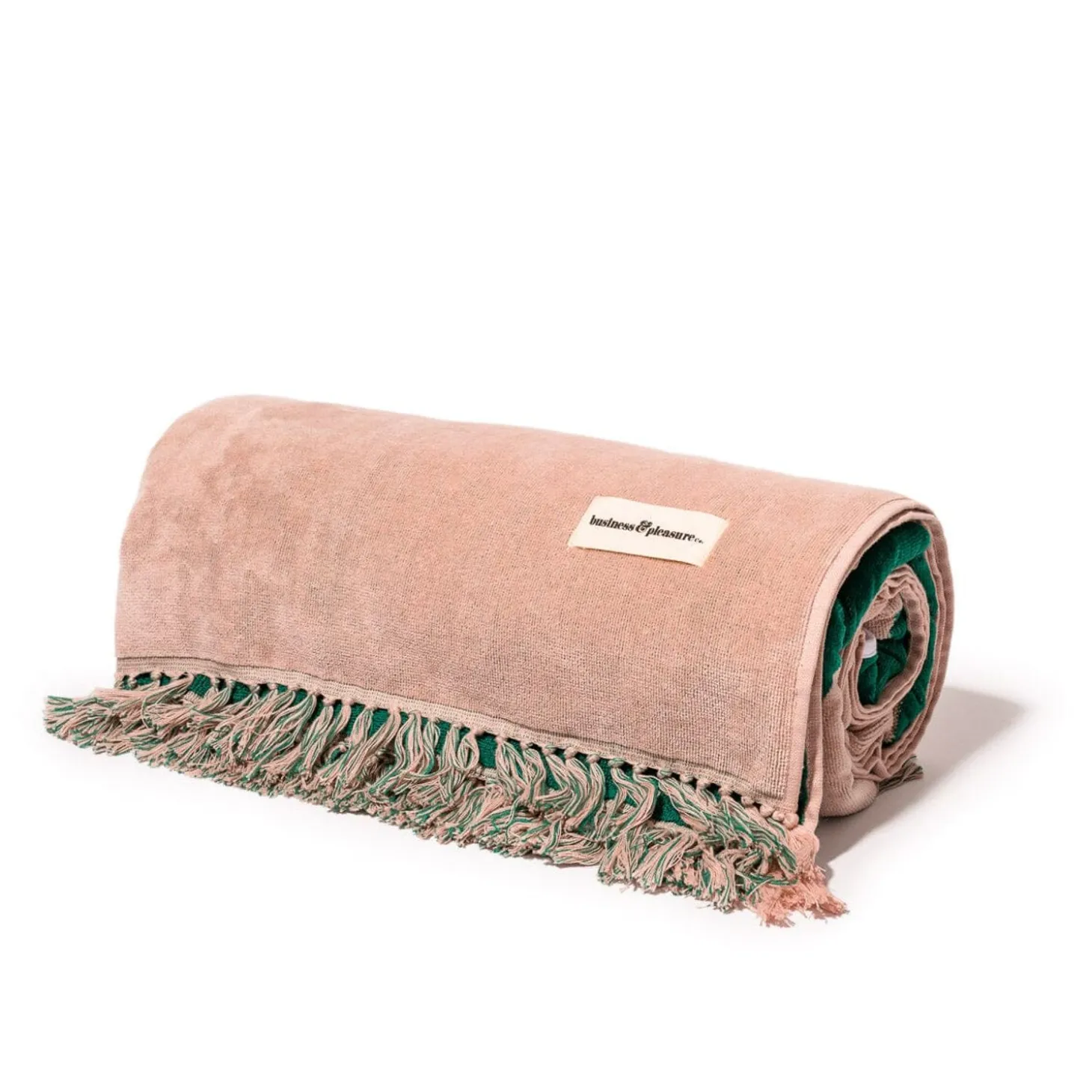 The Holiday Beach Blanket - Ocean Green And Pink Stripe