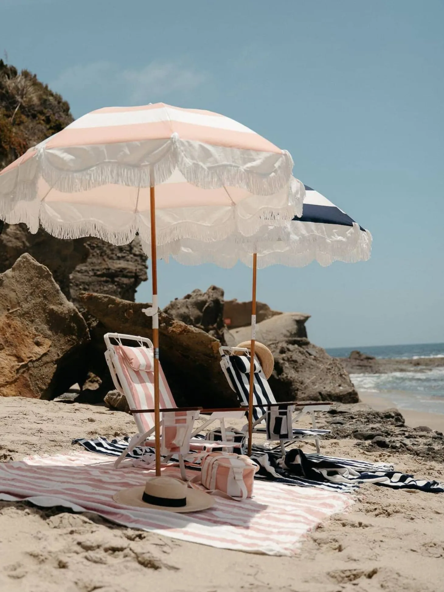 The Holiday Beach Blanket - Pink Capri Stripe