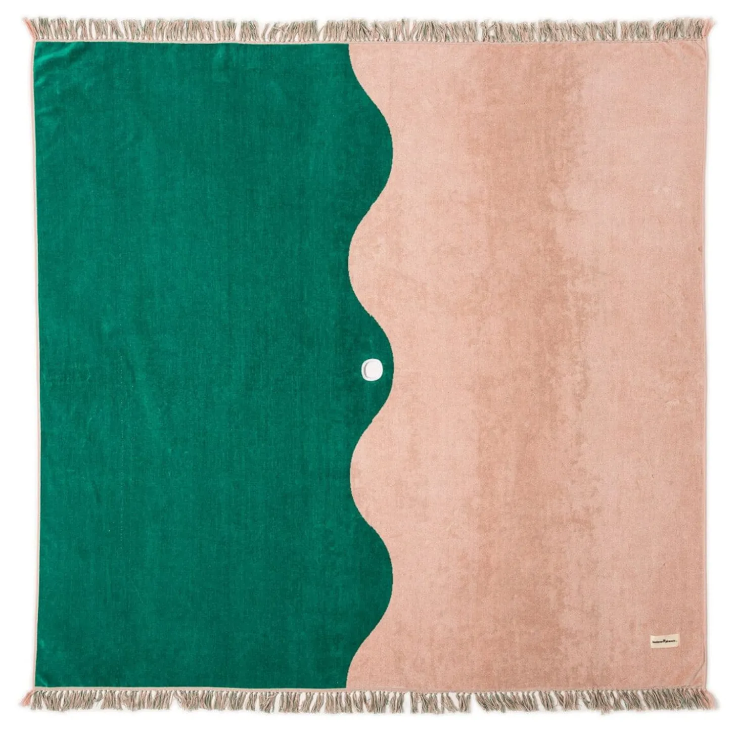 The Holiday Beach Blanket - Ocean Green And Pink Stripe