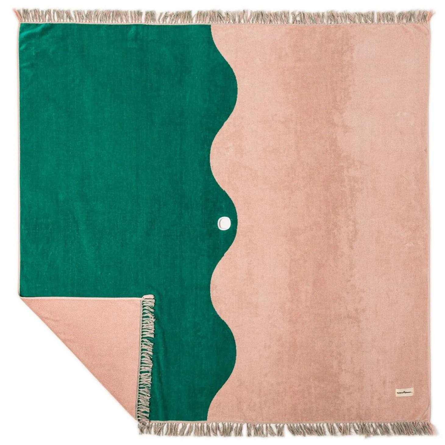 The Holiday Beach Blanket - Ocean Green And Pink Stripe