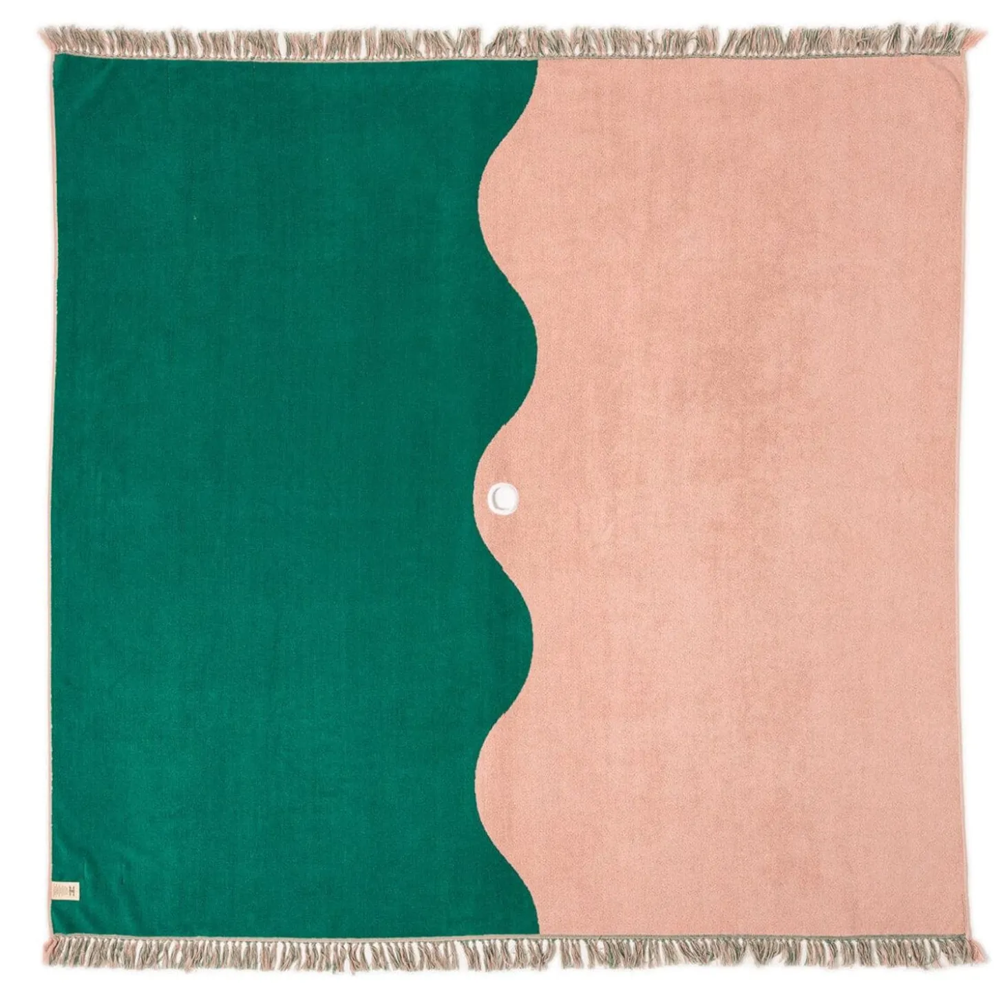 The Holiday Beach Blanket - Ocean Green And Pink Stripe