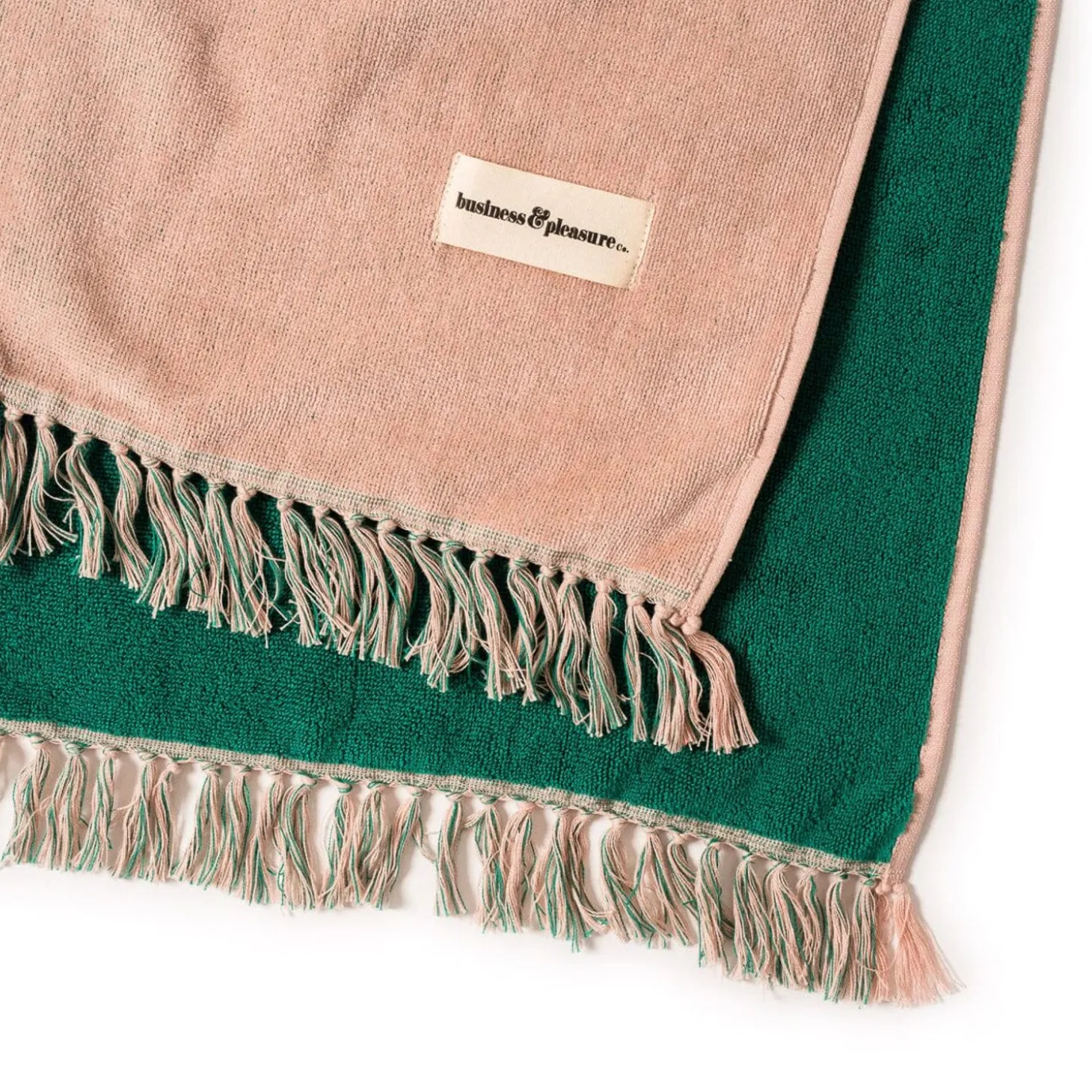 The Holiday Beach Blanket - Ocean Green And Pink Stripe