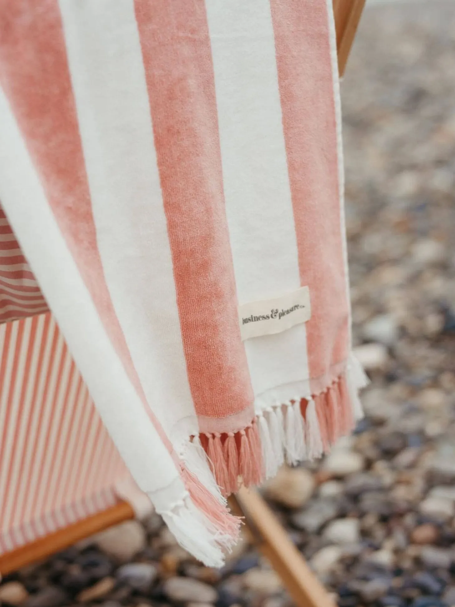 The Holiday Beach Towel - Pink Capri Stripe