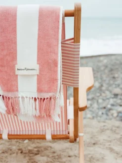 The Holiday Beach Towel - Pink Capri Stripe