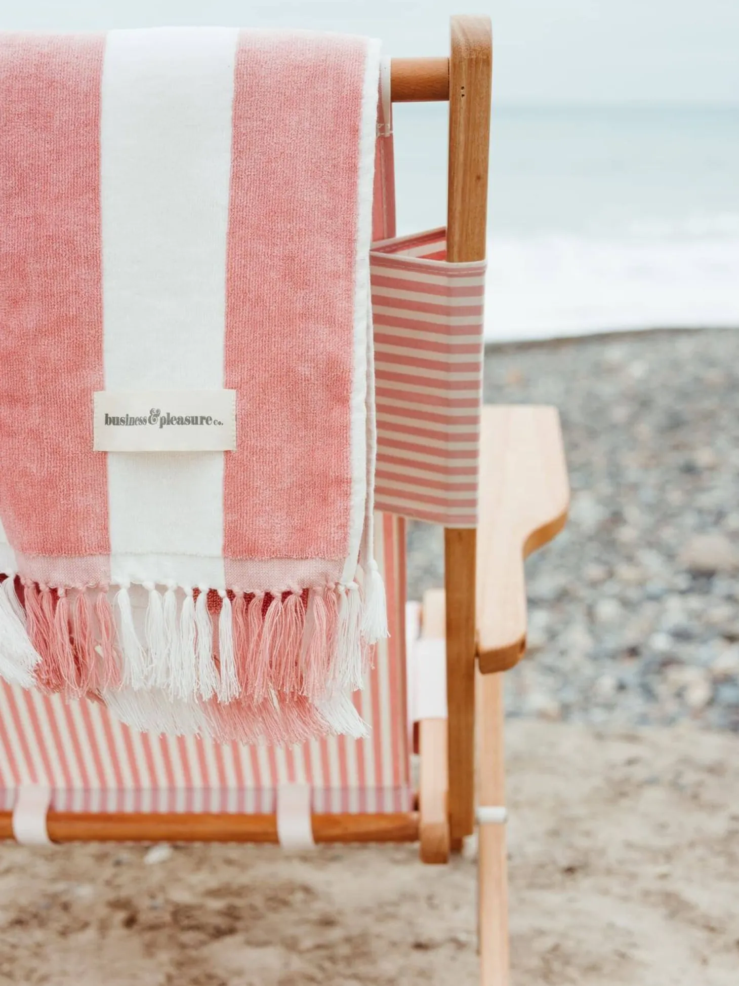 The Holiday Beach Towel - Pink Capri Stripe