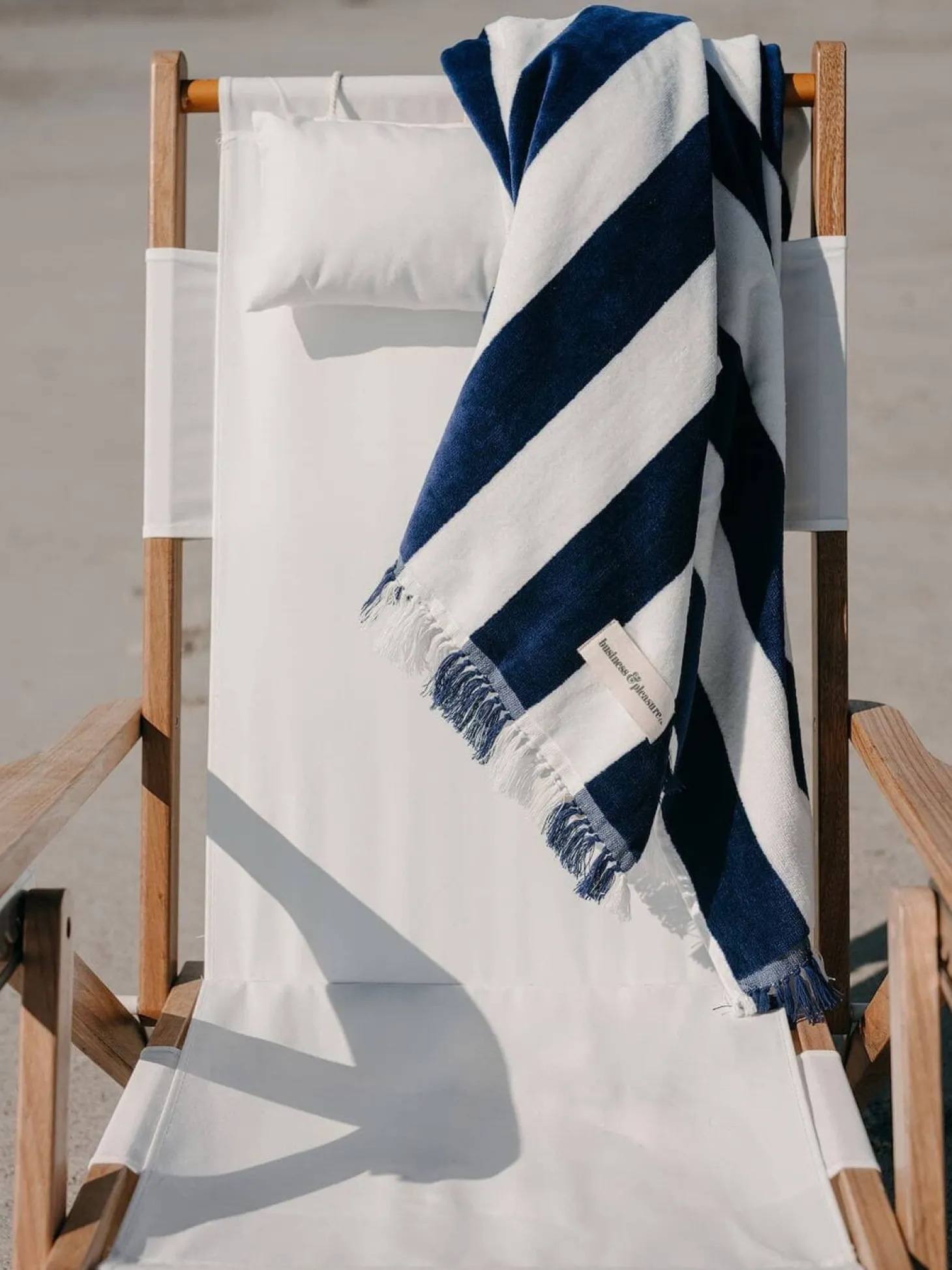 The Holiday Beach Towel - Navy Capri Stripe