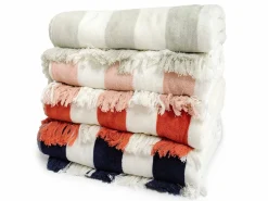 The Holiday Beach Towel - Pink Capri Stripe