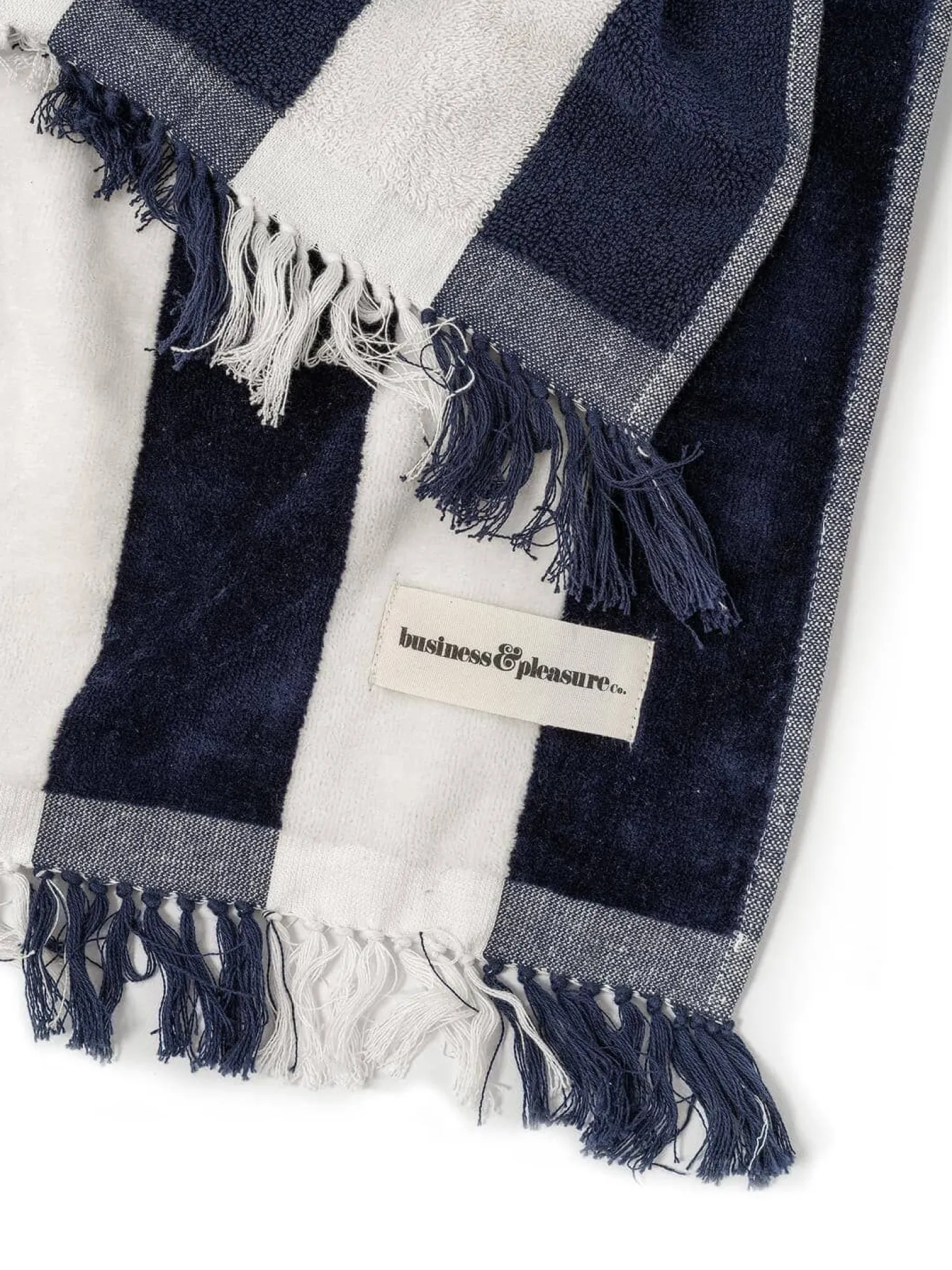 The Holiday Beach Towel - Navy Capri Stripe