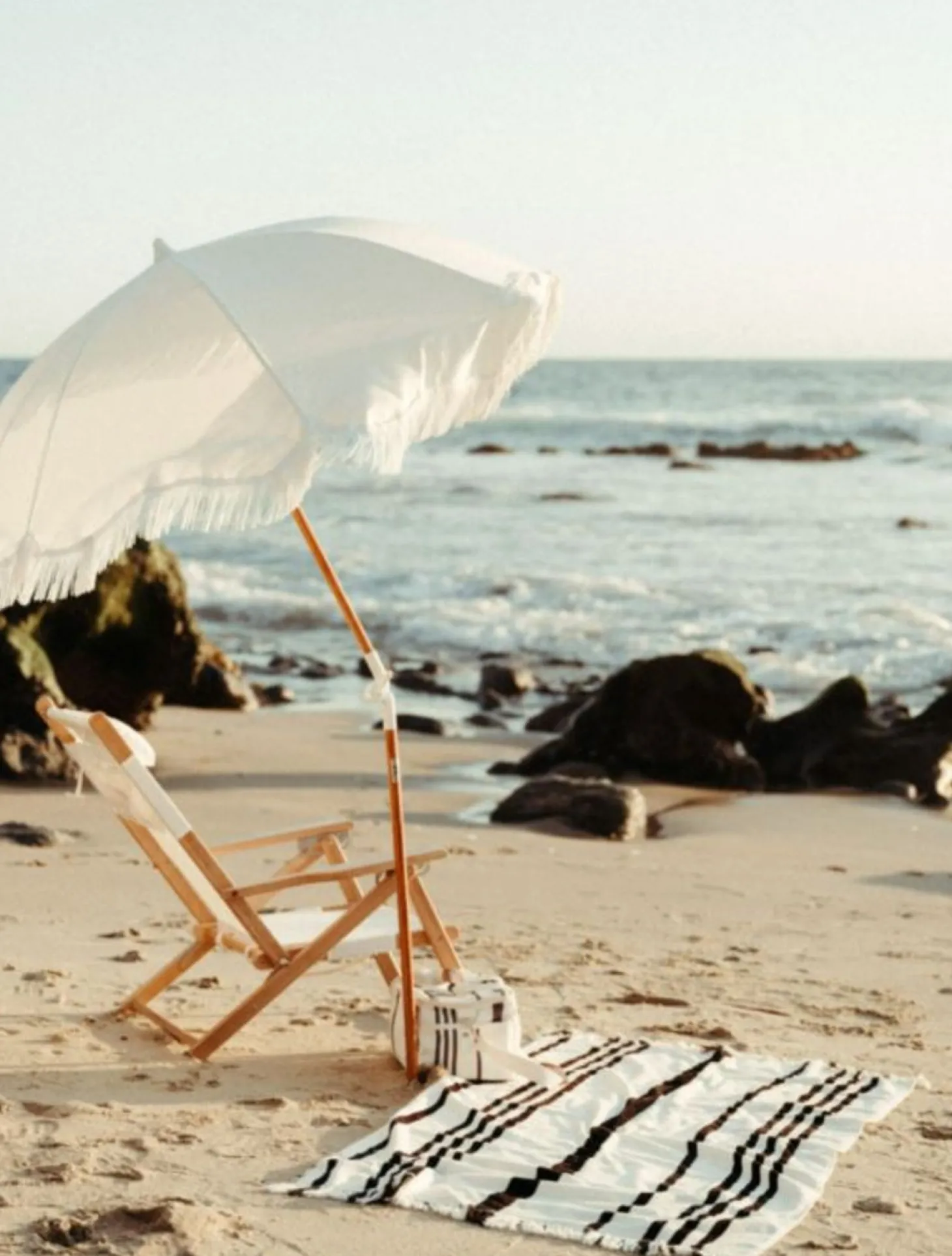 The Holiday Beach Umbrella - Antique White