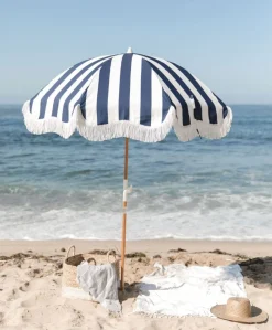 The Holiday Beach Umbrella - Navy Crew Stripe
