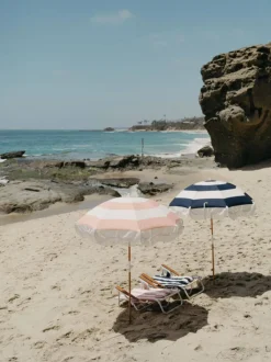 The Holiday Beach Umbrella - Pink Capri Stripe