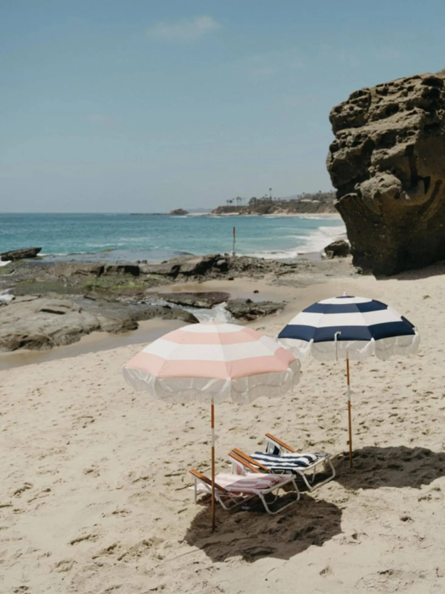 The Holiday Beach Umbrella - Pink Capri Stripe
