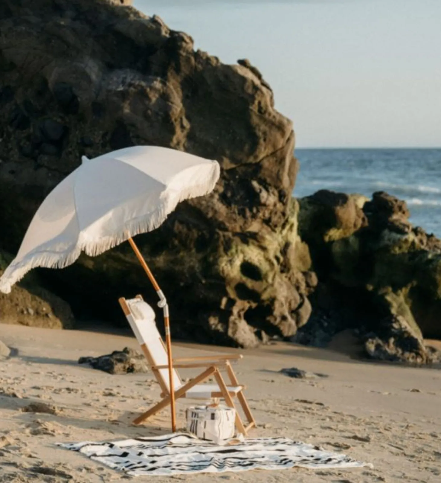 The Holiday Beach Umbrella - Antique White