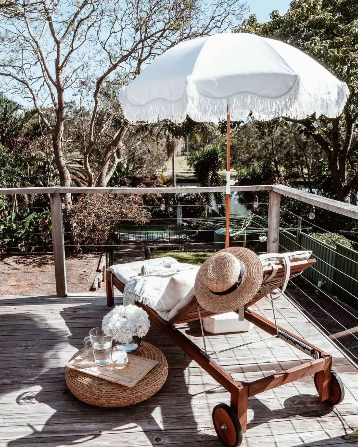 The Holiday Beach Umbrella - Antique White