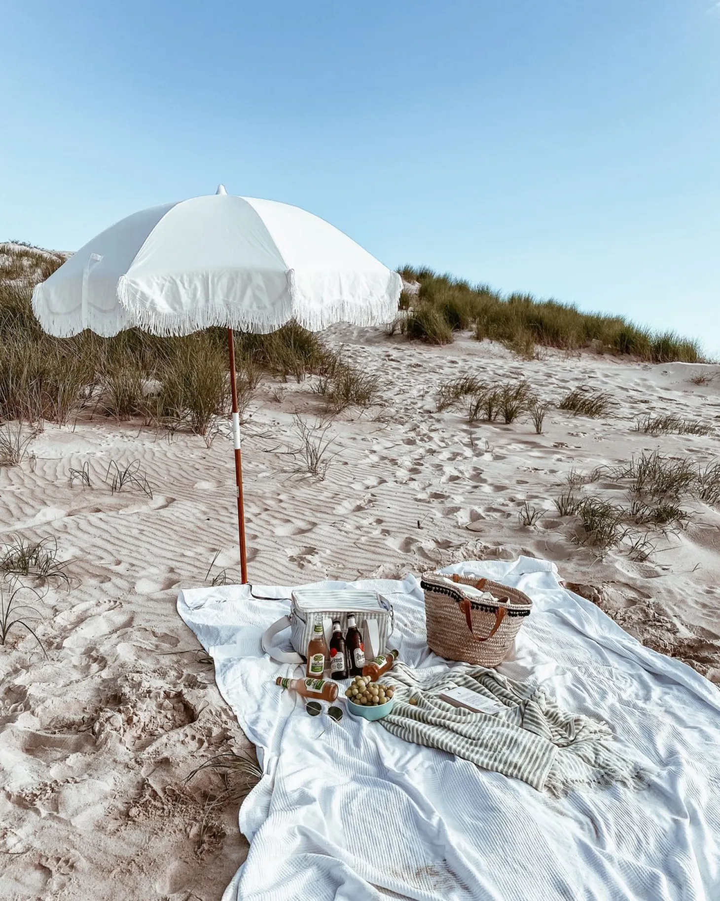 The Holiday Beach Umbrella - Antique White