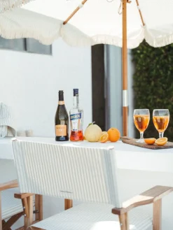 The Market Umbrella - Lauren'S Sage Stripe