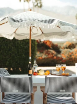 The Market Umbrella - Lauren'S Navy Stripe