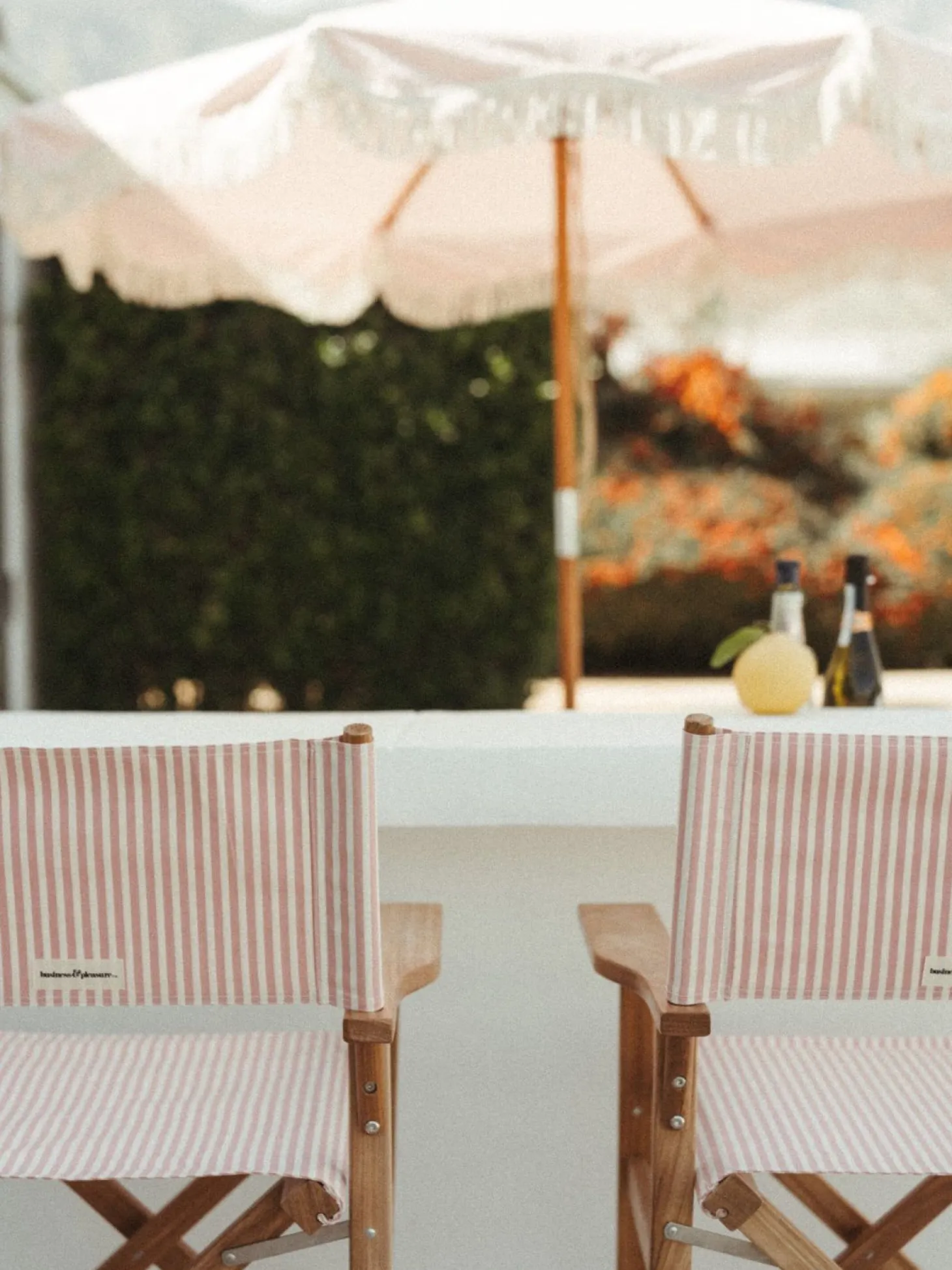 The Market Umbrella - Lauren'S Pink Stripe