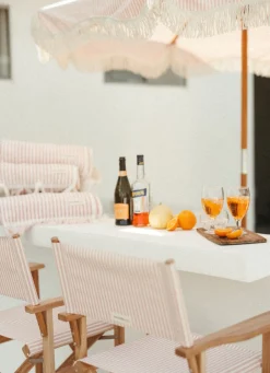 The Market Umbrella - Lauren'S Pink Stripe